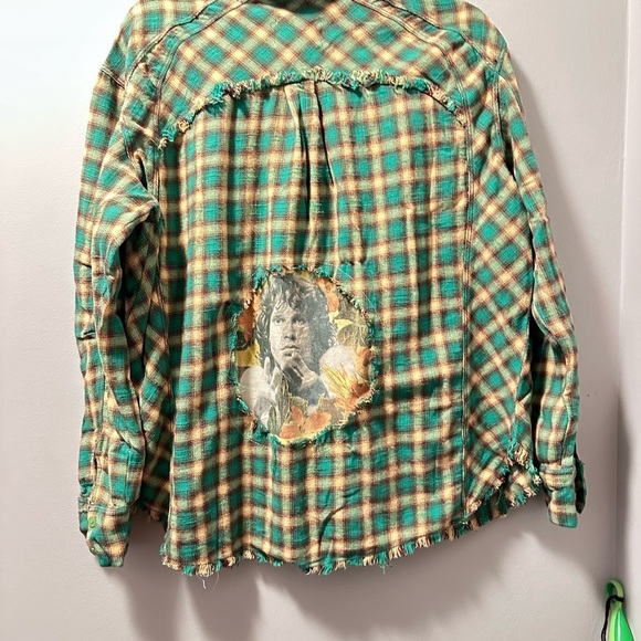 The doors upcycle button down raw hem - Picture 7 of 7